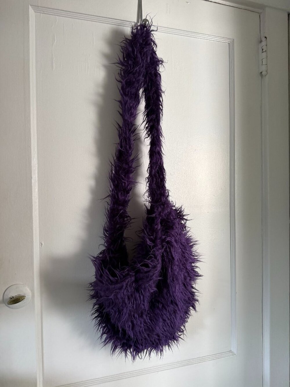 💜 Handmade Purple Fuzzy Y2K Shoulder Bag 💜